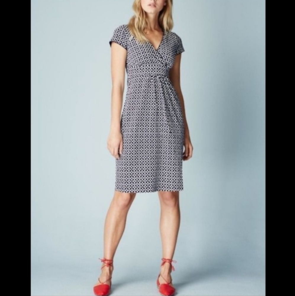 Boden navy white Casual Jersey dress 14